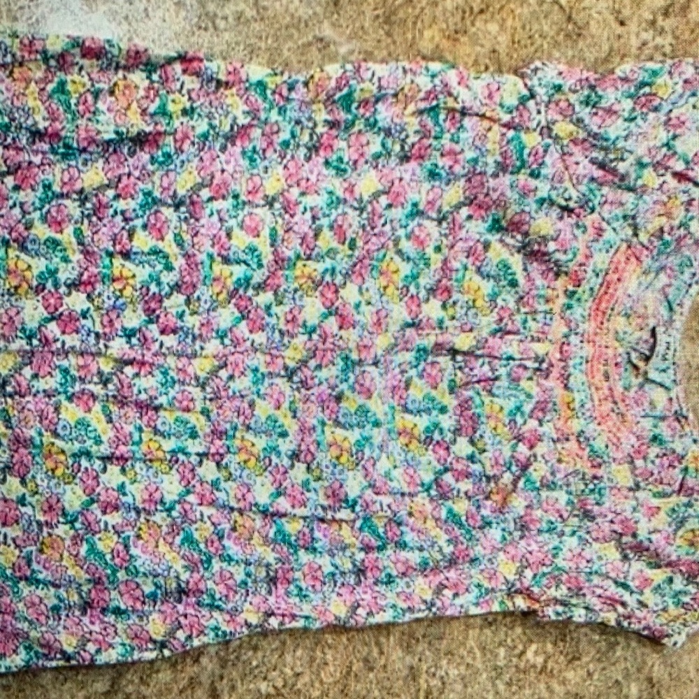 Floral buttons cute blouse